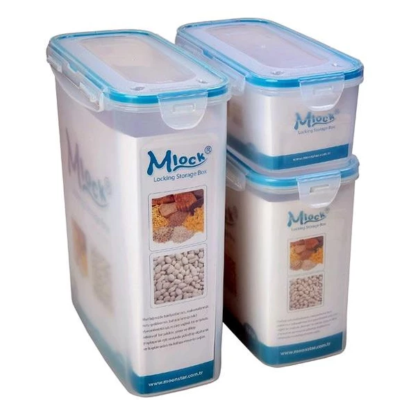 Moonstar Bakliyat Saklama Kabı Üçlü Set Contalı Hava Geçirmez ST-176 ürün görseli 1