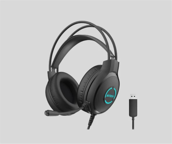 A4 Tech FH-300U Kablolu Siyah Neon Usb Mikrofonlu Kulaklık ürün görseli 1