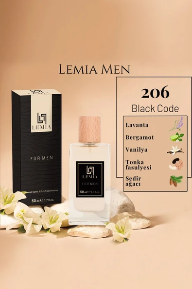 LEMİA 206 Black Code Erkek Edc 50ml ürün görseli 1