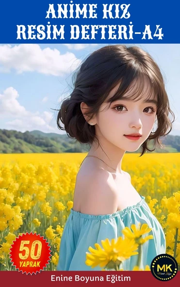 Anime KIZ Çiçekler İçinde Resim Defteri (Orta Boy) ürün görseli 1