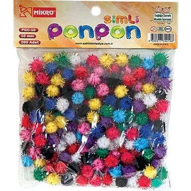 TİCON 10 MM- 20 MM- 30 MM KARIŞIK METALİK POM POM ürün görseli 1