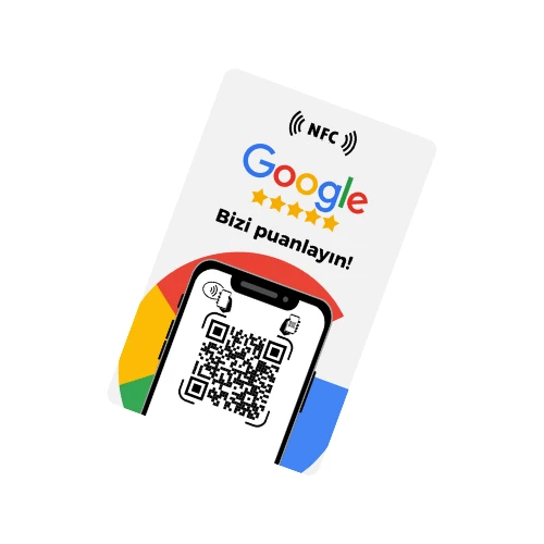 NFC ve QR Kodlu Google Yorum ve Puanlama Kartı ürün görseli 1