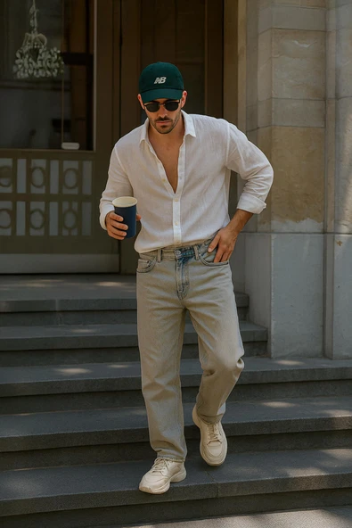 Erkek Skater Fit Jean Pantolon Kahverengi ürün görseli 1