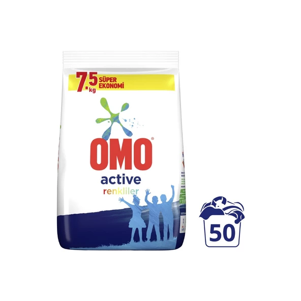 OmoActive Renkliler Toz Deterjan 7.5 kg ürün görseli 1