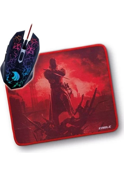 Polosmart PGM02 Gaming Mouse + Mouse Pad Kırmızı Eagle ürün görseli 1