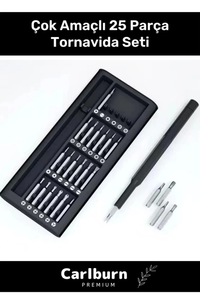 Özel Üretim Dayanıklı Güvenilir Ergonomik Başlıklı Pratik Taşınabilir 25 Parça Tornavida Seti ürün görseli 1