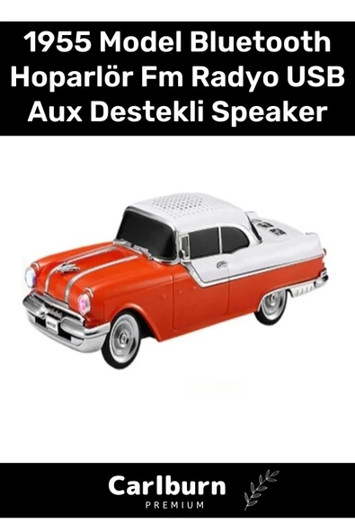 Özel Üretim Nostaljik Pontiac Araba 1955 Model Bluetooth Hoparlör Fm Radyo USB Aux Destekli Speaker ürün görseli 1