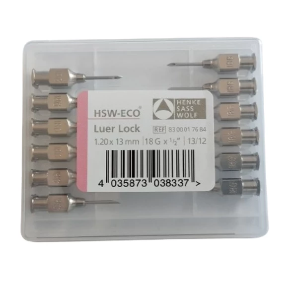 HENKE - ENJEKTÖR İĞNE UCU ÇELİK 18G X 1/2" 1 PAKET (12 ADET) ürün görseli 1