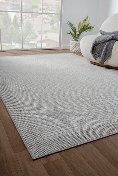 Konfor Sisalux 3093 Krem Jüt Tabanlı Modern Dokuma Kilim Sisal Hasır Halı ürün görseli 1