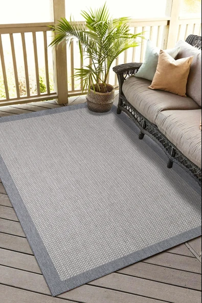 Konfor Sisalux 3092 Gri Jüt Tabanlı Modern Dokuma Kilim Sisal Hasır Halı ürün görseli 1