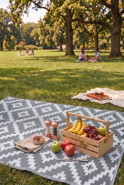 Savana 8805 Plaj Kamp Piknik Bahçe Halısı Balkon Teras Hasır Mat Savan Halı ürün görseli 1