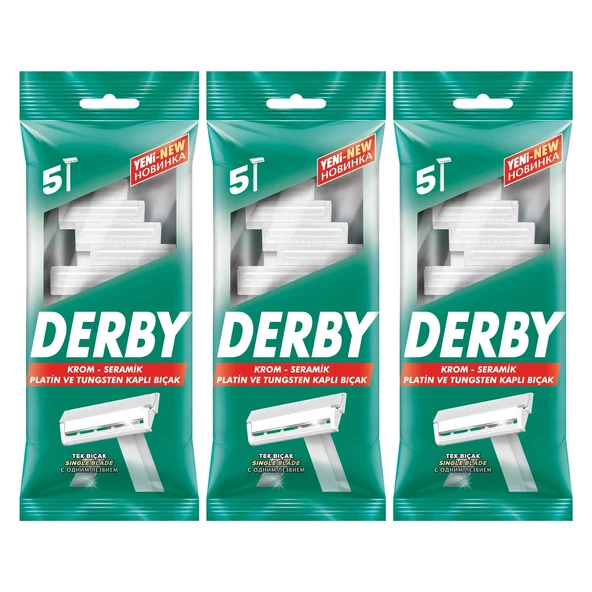 Derby Tek Bıçaklı 5 li Poşet x 3 Adet ürün görseli 1