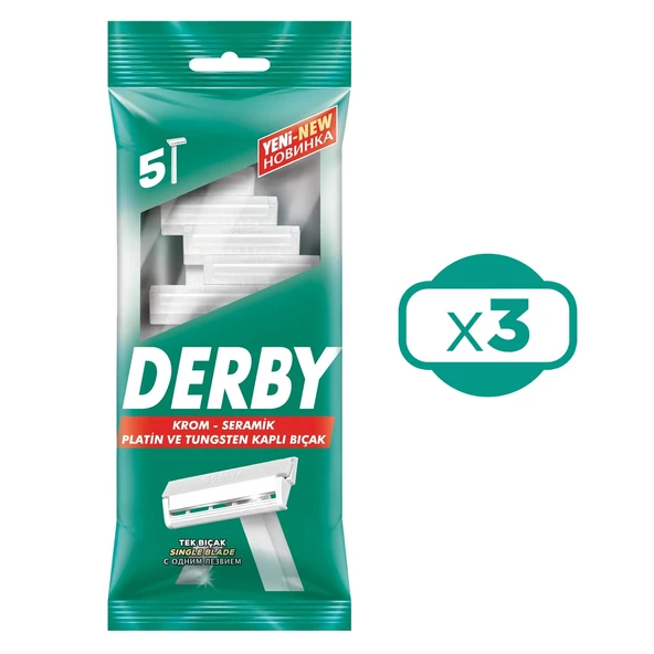 Derby Tek Bıçaklı 5 li Poşet x 3 Adet - Resim 2