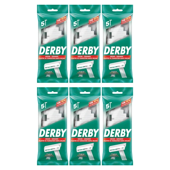 Derby Tek Bıçaklı 5 li Poşet x 6 Adet - Resim 2