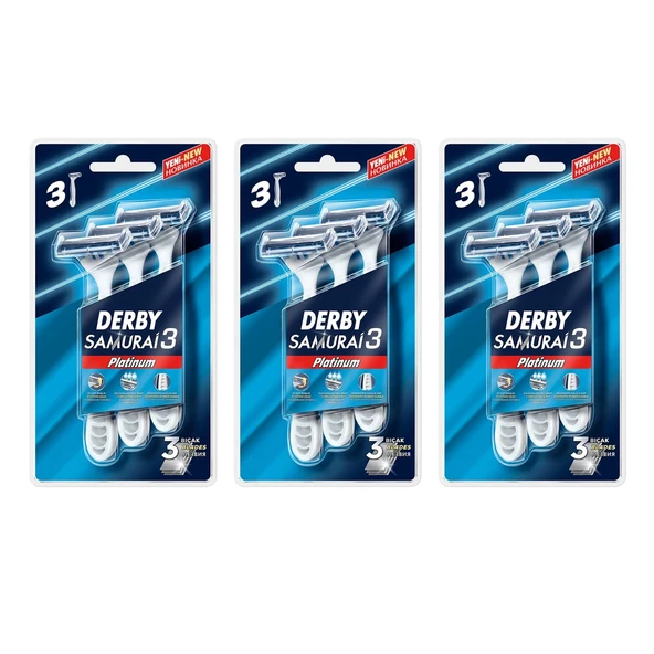 Derby Samurai 3 Platinum 3'lü Blister x 3 Adet - Resim 2