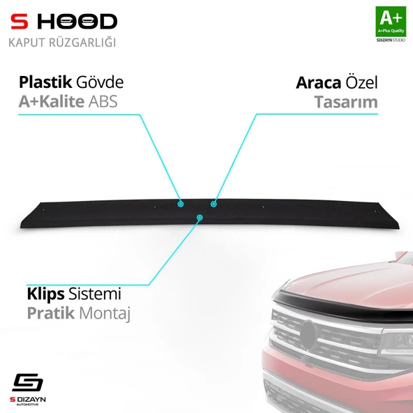 S-Dizayn Iveco Uyumlu Daily ABS Plastik Kaput Rüzgarlığı 2011-2014 A+Kalite Parça ürün görseli 1