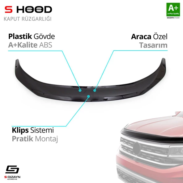 S-Dizayn Nissan Uyumlu Navara ABS Plastik Kaput Rüzgarlığı 2014 Üzeri A+Kalite Parça ürün görseli 1