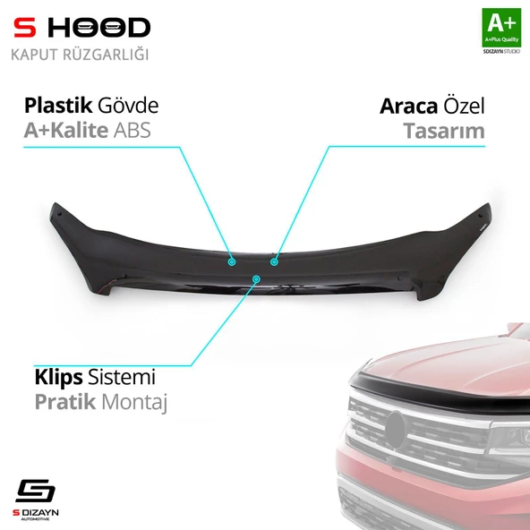 S-Dizayn Nissan Uyumlu Qashqai ABS Plastik Kaput Rüzgarlığı 2007-2010 A+Kalite Parça ürün görseli 1
