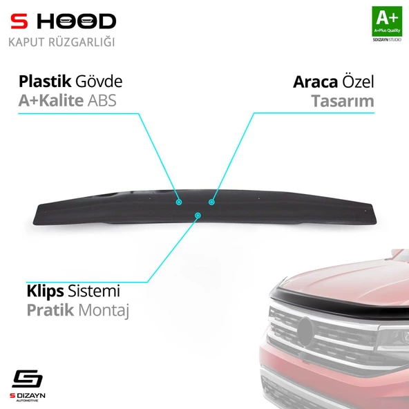 S-Dizayn Nissan Uyumlu Navara ABS Plastik Kaput Rüzgarlığı 2006-2015 A+Kalite Parça ürün görseli 1