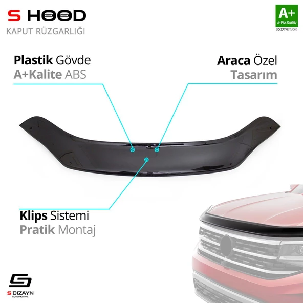 S-Dizayn Iveco Uyumlu Daily ABS Plastik Kaput Rüzgarlığı 2014 Üzeri A+Kalite Parça ürün görseli 1