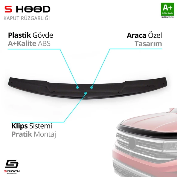 S-Dizayn Mitsubishi Uyumlu L200 ABS Plastik Kaput Rüzgarlığı 2007-2015 A+Kalite Parça ürün görseli 1