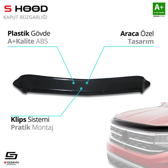 S-Dizayn Mercedes Uyumlu Sprinter ABS Plastik Kaput Rüzgarlığı 2014-2018 A+Kalite Parça ürün görseli 1