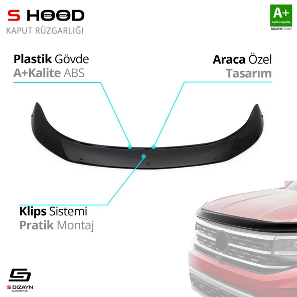 S-Dizayn Mitsubishi Uyumlu L200 ABS Plastik Kaput Rüzgarlığı 2020 Üzeri A+Kalite Parça ürün görseli 1