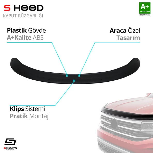 S-Dizayn Kia Uyumlu Sorento ABS Plastik Kaput Rüzgarlığı 2010-2014 A+Kalite Parça ürün görseli 1