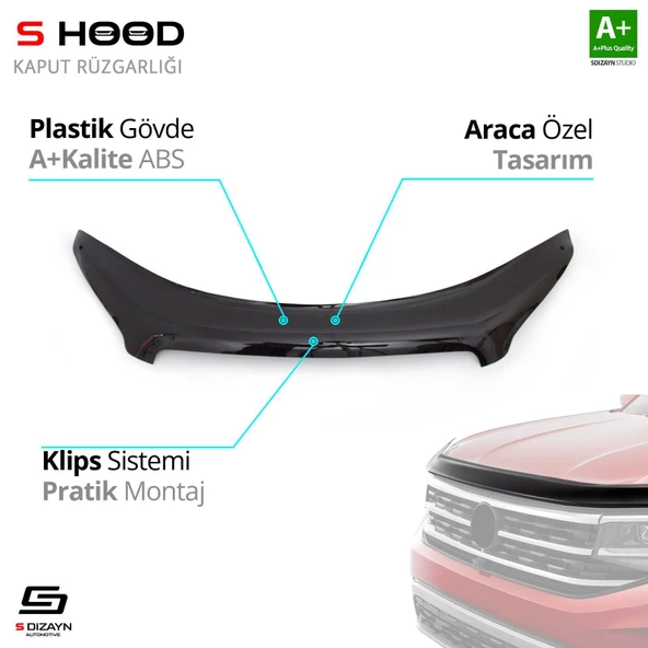 S-Dizayn Nissan Uyumlu Qashqai ABS Plastik Kaput Rüzgarlığı 2010-2013 A+Kalite Parça ürün görseli 1