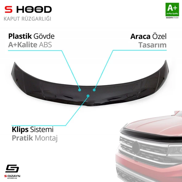S-Dizayn Mitsubishi Uyumlu L200 ABS Plastik Kaput Rüzgarlığı 2015-2019 A+Kalite Parça ürün görseli 1