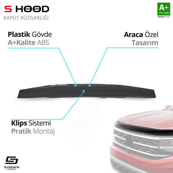 S-Dizayn Nissan Uyumlu Pathfinder ABS Plastik Kaput Rüzgarlığı 2005-2014 A+Kalite Parça ürün görseli 1