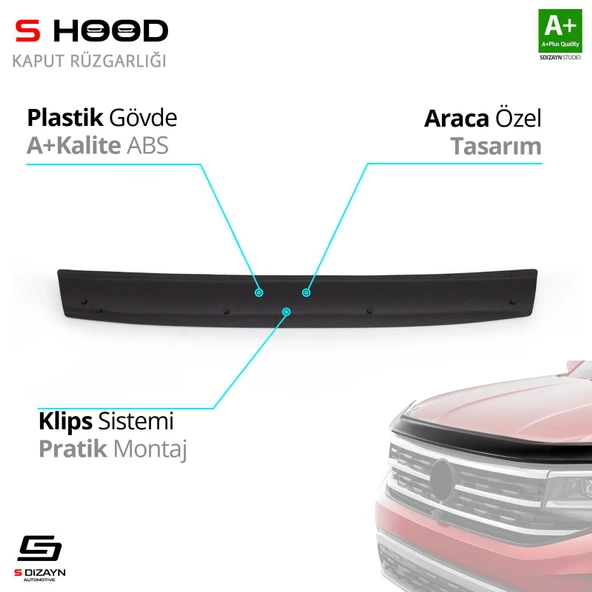S-Dizayn Nissan Uyumlu Primaster ABS Plastik Kaput Rüzgarlığı 2001-2014 A+Kalite Parça ürün görseli 1