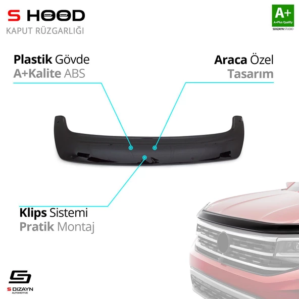 S-Dizayn Renault Uyumlu Master ABS Plastik Kaput Rüzgarlığı 2010-2014 A+Kalite Parça ürün görseli 1