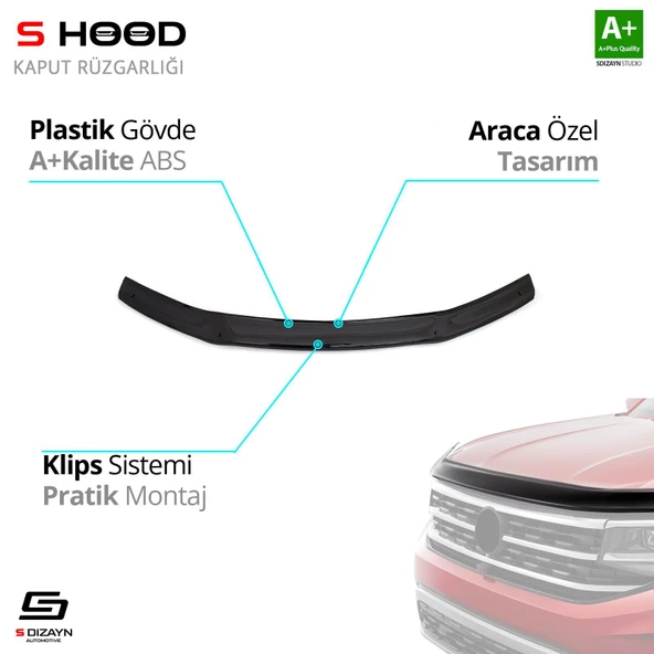 S-Dizayn Toyota Uyumlu Hilux ABS Plastik Kaput Rüzgarlığı 2012-2015 A+Kalite Parça ürün görseli 1