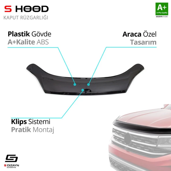 S-Dizayn Peugeot Uyumlu Boxer ABS Plastik Kaput Rüzgarlığı 2014 Üzeri A+Kalite Parça ürün görseli 1
