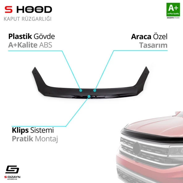 S-Dizayn Volkswagen Uyumlu Crafter ABS Plastik Kaput Rüzgarlığı 2006-2017 A+Kalite Parça ürün görseli 1