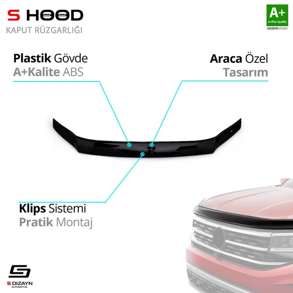 S-Dizayn Volkswagen Uyumlu Crafter ABS Plastik Kaput Rüzgarlığı 2018 Üzeri A+Kalite Parça ürün görseli 1