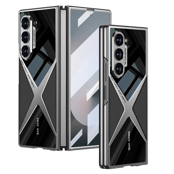 Samsung  Galaxy Z Fold 6 Kılıf Ultra İnce Kamera Korumalı PC + Deri Arka Yüzey  X-Pro Kapak ürün görseli 1