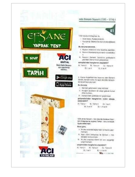 Açı 11.Sınıf Tarih Yaprak Test ürün görseli 1