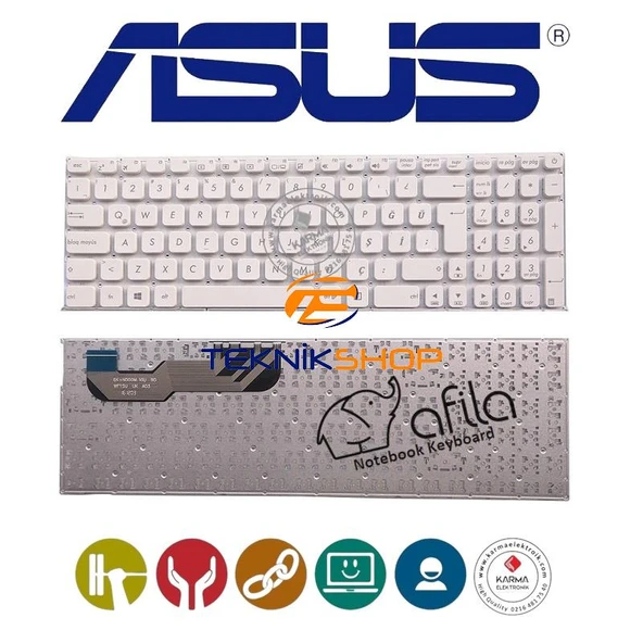 Asus X541UV-XX738T Notebook Klavyesi (Beyaz TR) - Resim 2