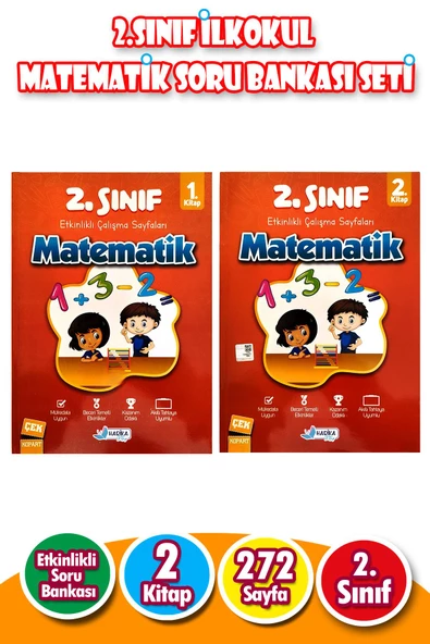 2.Sınıf İlkokul Matematik Soru Bankası Seti - 2 Kitap - 272 Sayfa ürün görseli 1