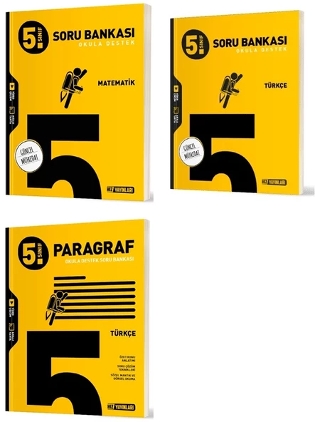 Hız 2025 5. Sınıf Matematik + Türkçe + Paragraf Soru Bankası Seti 3 Kitap ürün görseli 1