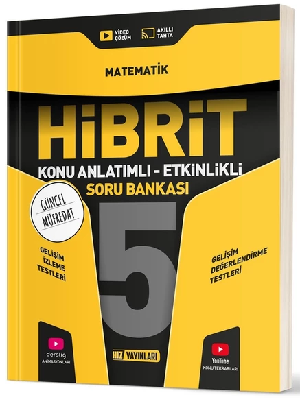 Hız Yayınları 2025 5. Sınıf Matematik Hibrit - Konu Anlatımlı Soru Bankası Yeni Müfredat ürün görseli 1