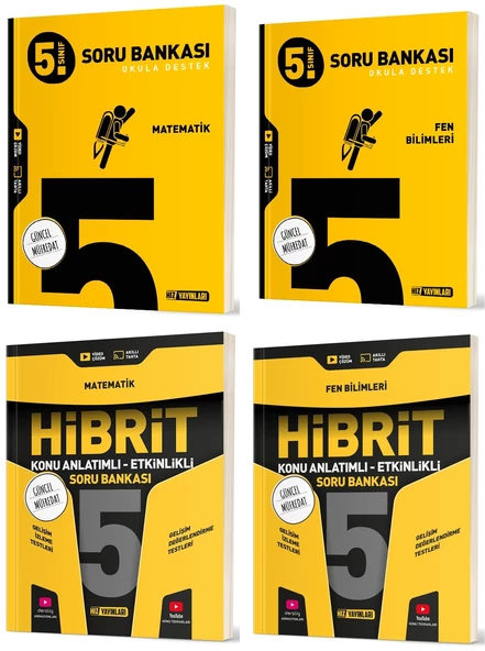 Hız 2025 5. Sınıf Matematik + Fen Bilimleri Soru + Hibrit - Konu Seti 4 Kitap ürün görseli 1