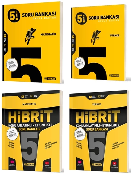 Hız 2025 5. Sınıf Matematik + Türkçe Soru + Hibrit - Konu Seti 4 Kitap ürün görseli 1