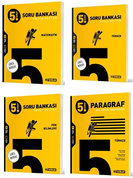Hız 2025 5. Sınıf Matematik Türkçe Fen Paragraf Soru Bankası Seti 4 Kitap ürün görseli 1