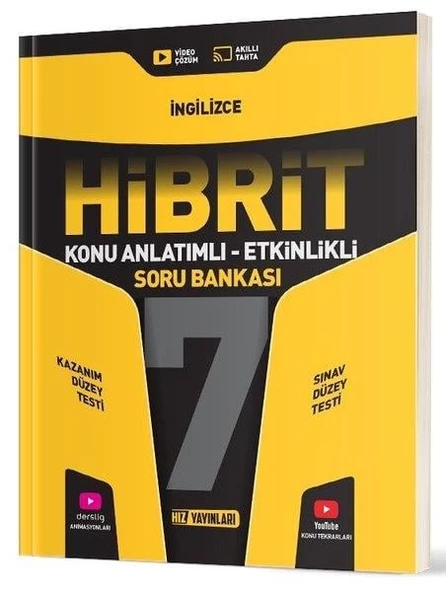 Hız Yayınları 2025 7. Sınıf İngilizce Hibrit - Konu Anlatımlı Soru Bankası ürün görseli 1