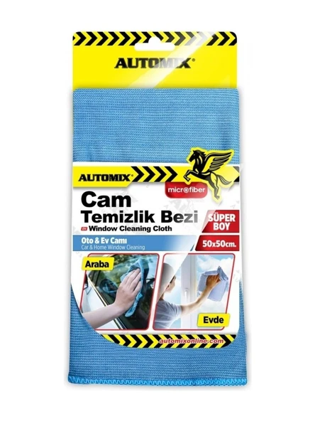 Automix Mikrofiber Cam Temizlik Bezi 50X50CM ürün görseli 1