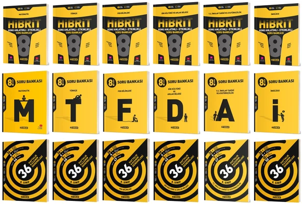 Hız 2025 8. Sınıf Tüm Dersler Soru Bankası + Hibrit Konu Anlatımlı + 36 Haftalık Deneme Seti 18 Kitap ürün görseli 1