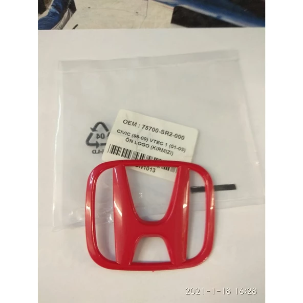 Honda Civic (92-00)/V-Tec1 (01-03) Ön Panjur Logo/Arma Kırmızı ürün görseli 1